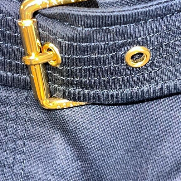 NWOT Tory Burch Dacey Navy Ruffled Stretch Cotton Logo Skirt Sz 4 $295 - Picture 3 of 6